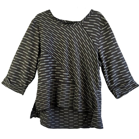 Habitat Black & Gray Striated Rayon Blend Tunic Top + Cropped Trousers Set XL - Picture 3 of 16